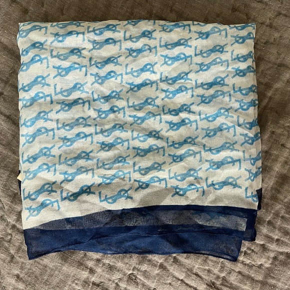 Yves Saint Laurent Accessories - Vintage 100% polyester long rectangular YSL scarf